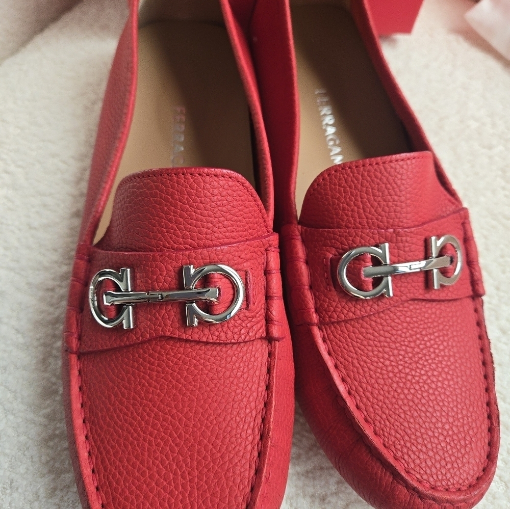 Salvatore Ferragamo NEW Women's Red Loafers - Picture 3 of 14